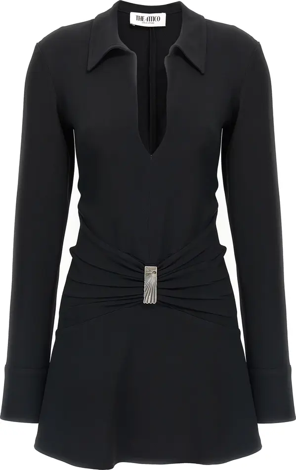 Black Marabou Short Dress