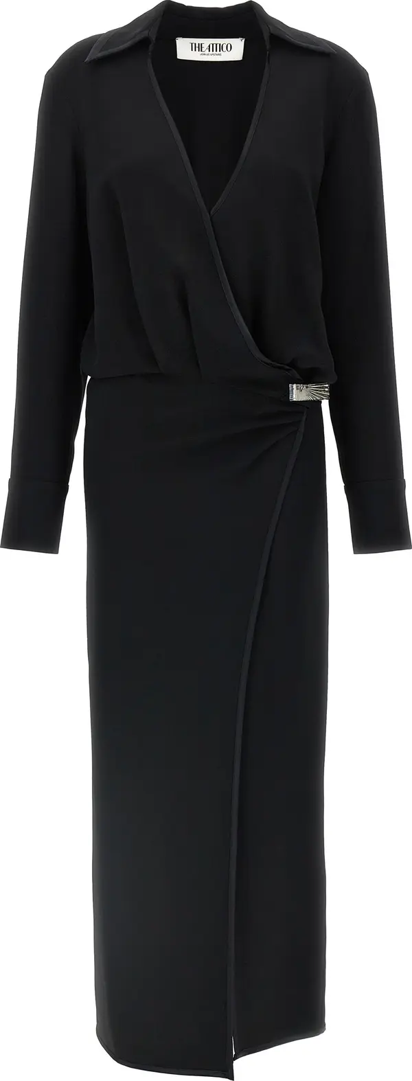 Black Marabou Midi Dress