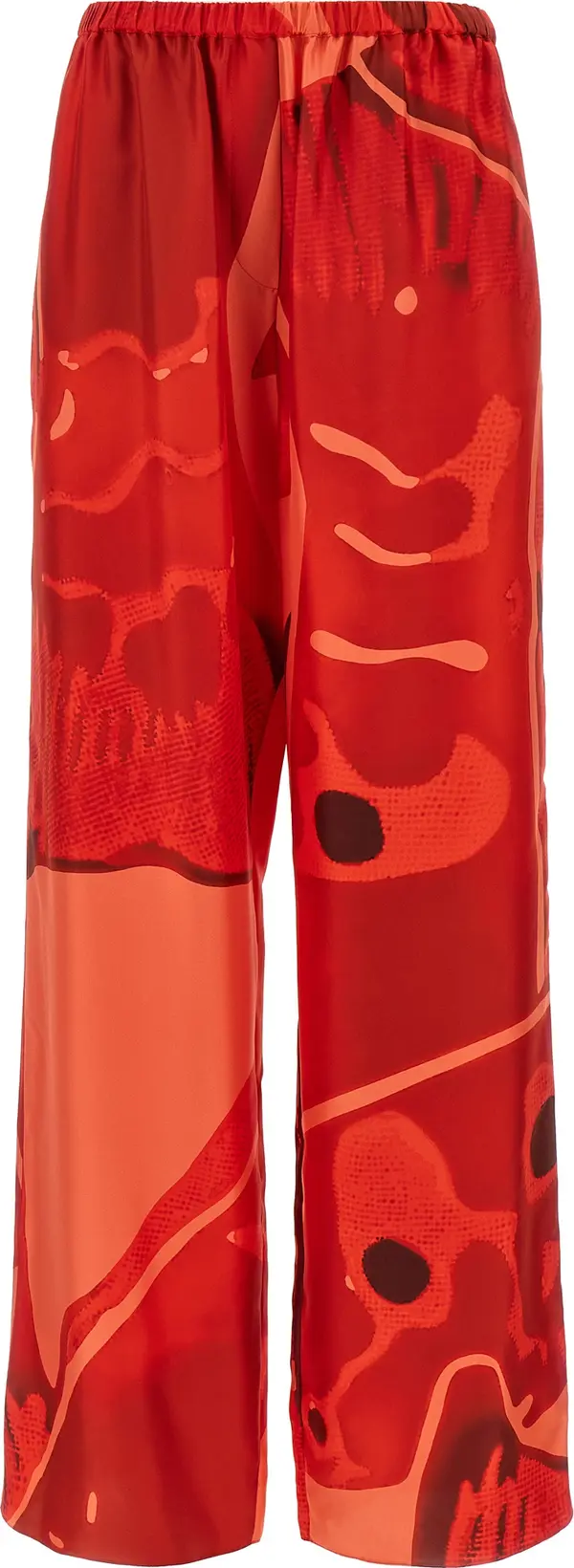 Multicolor Silk Casual Pants
