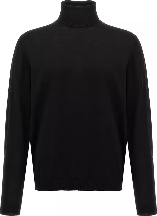 Black Merino Wool Cardigan