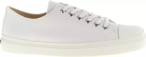 White Cotton Low Top Sneakers