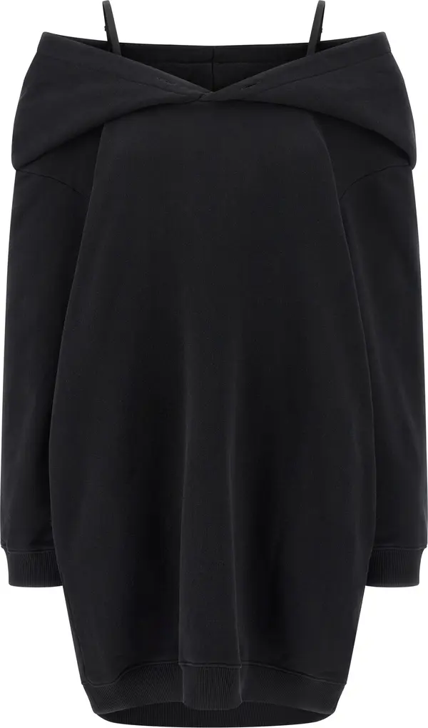 Black Cotton Short Dress