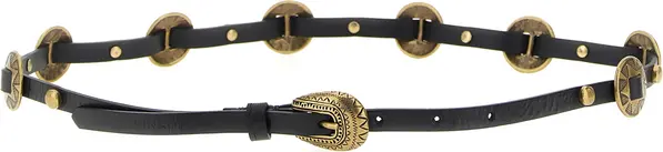 Black Calfskin Thin Belt