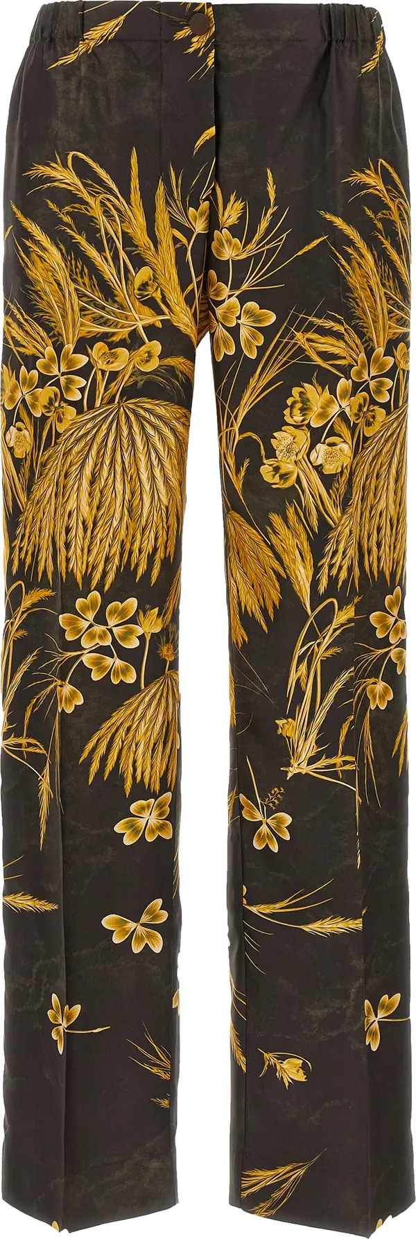 Multicolor Silk Casual Pants