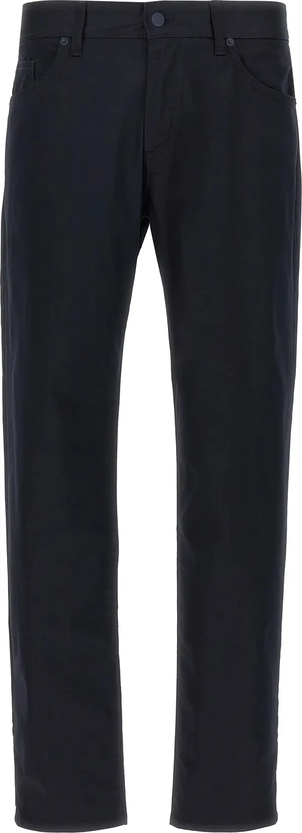 Blue Cotton Casual Pants