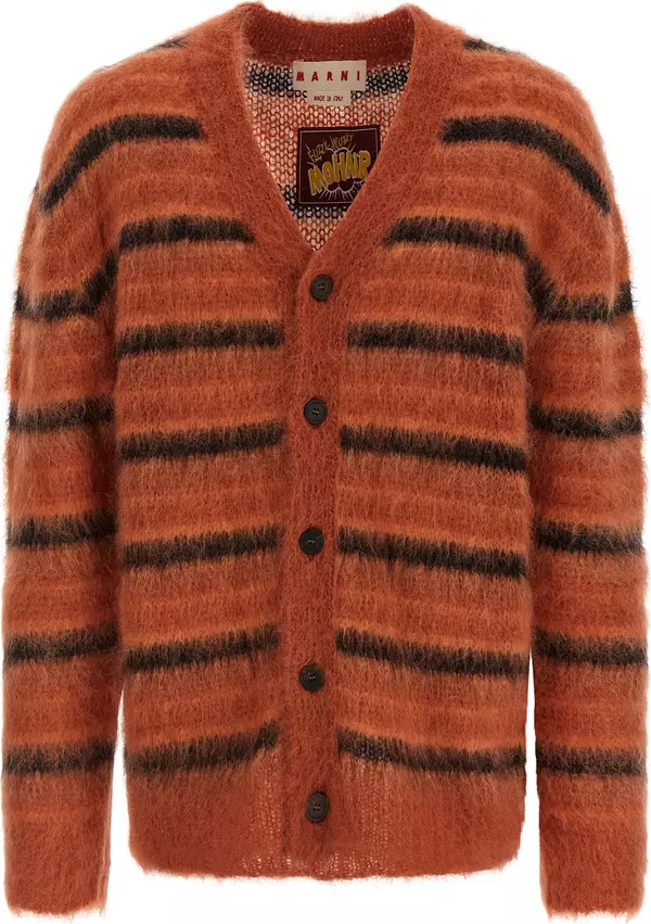 Orange Fabric Cardigan