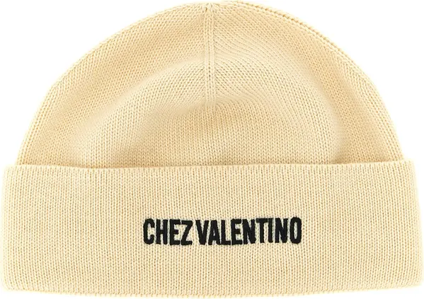 Beige Cotton Beanie
