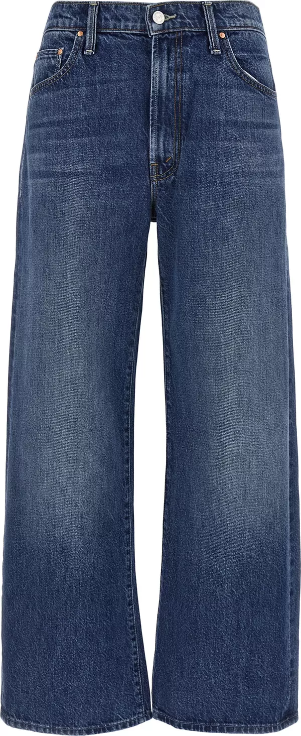 Blue Cotton Flared Jeans