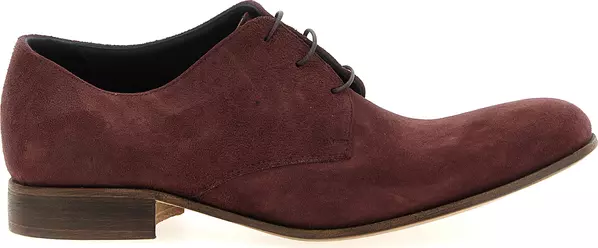 Bordeaux Suede Leather Oxfords And Derbies