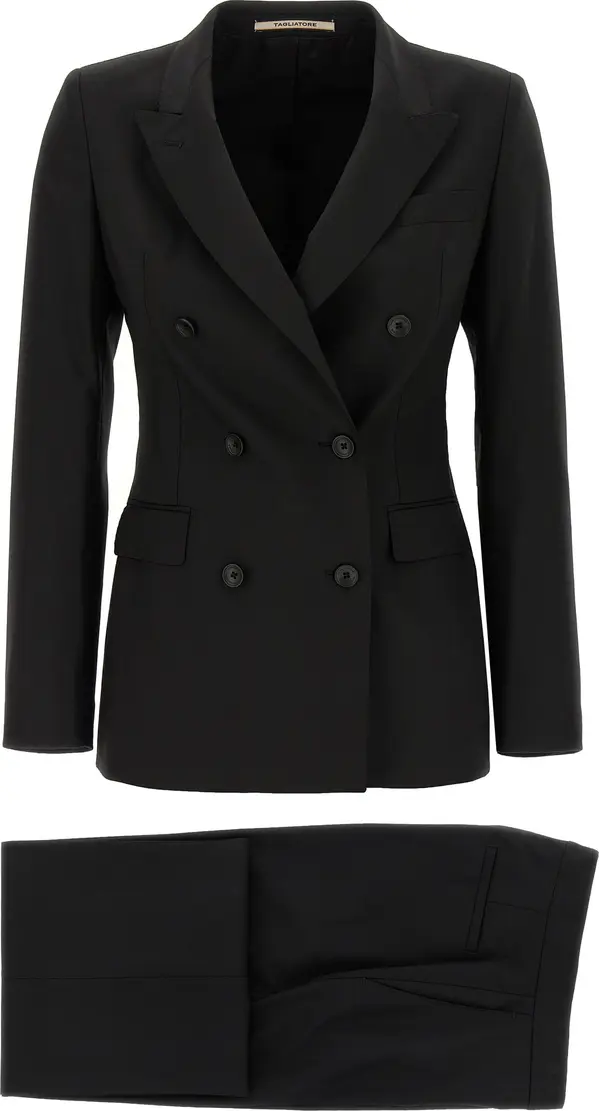 Black Virgin Wool Two-Piece Suit