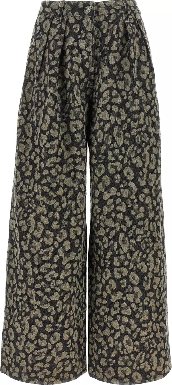Multicolor Cotton Casual Pants