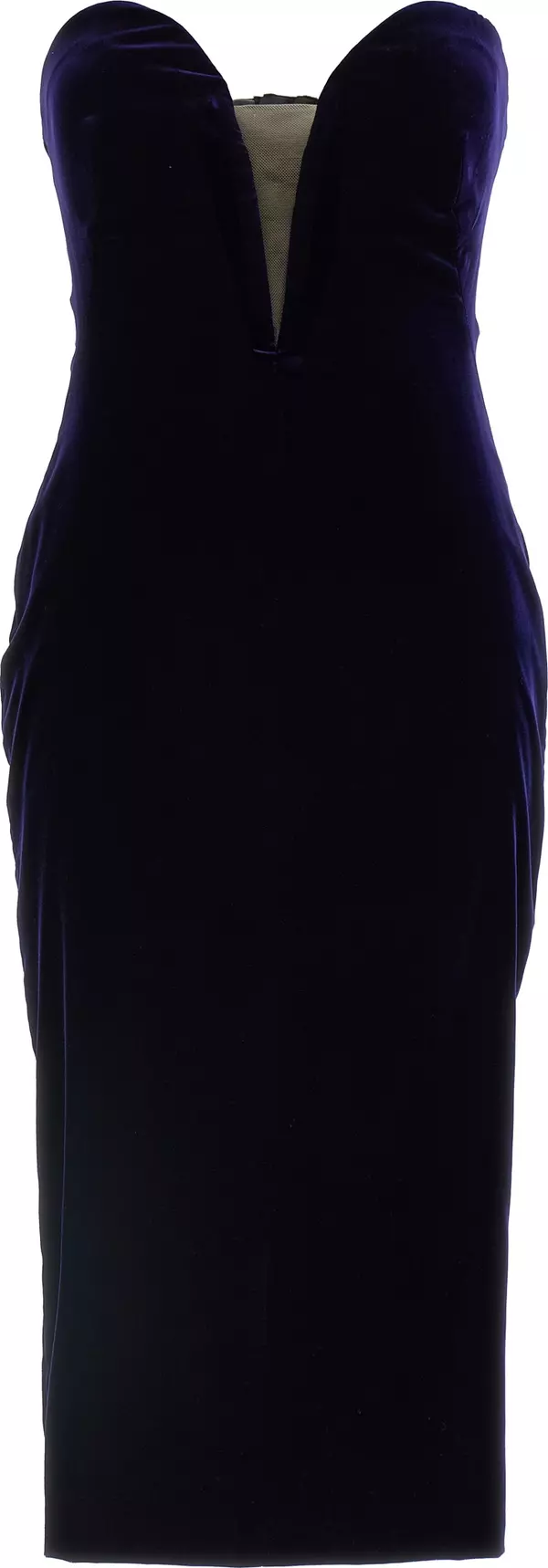 Blue Viscose Midi Dress