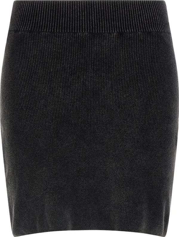 Black Cotton Long Skirt