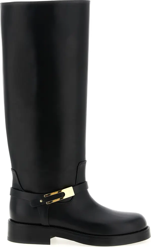 Black Calfskin Over The Knee