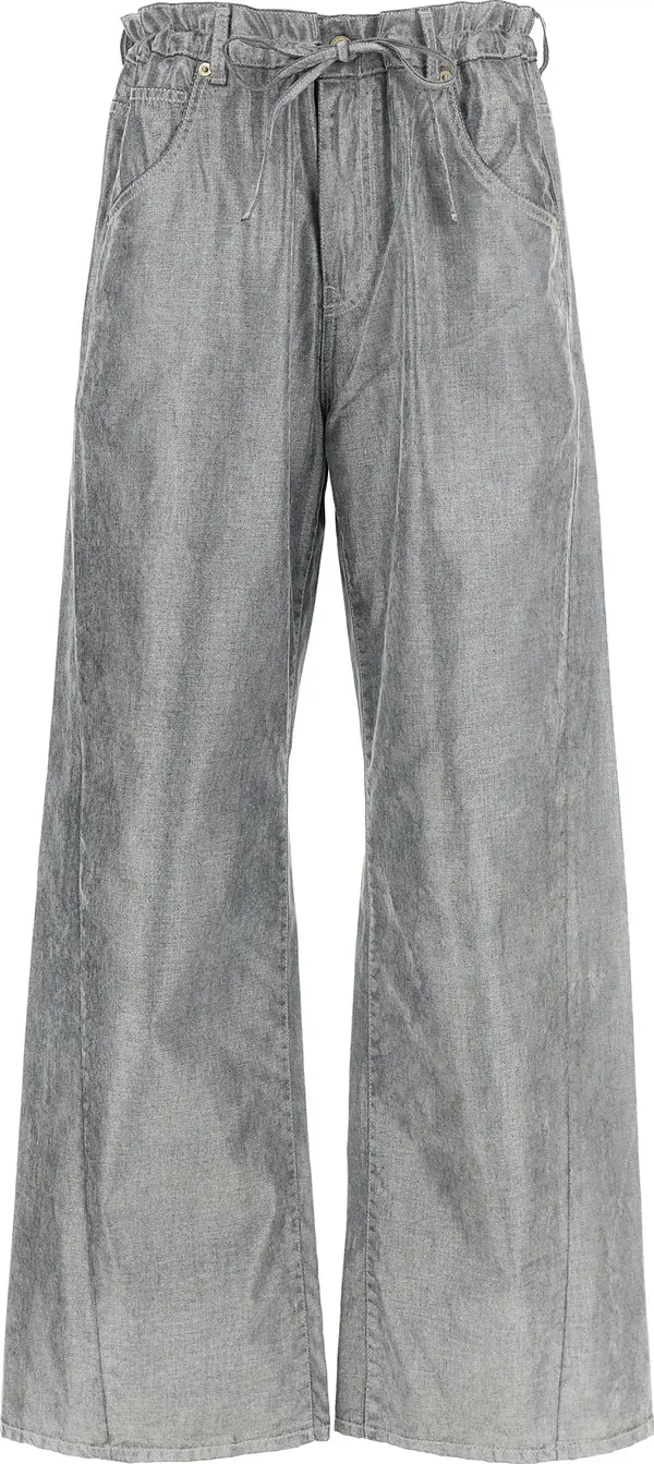 Silver Cotton Jeans Denim