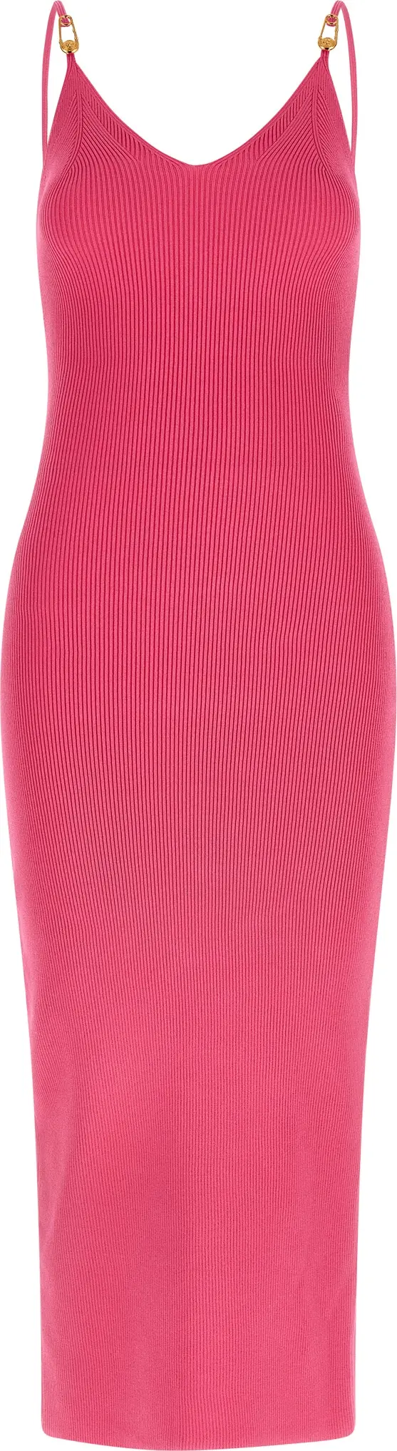 Fuchsia Viscose Midi Dress