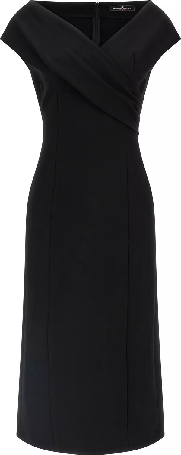 Black Viscose Midi Dress