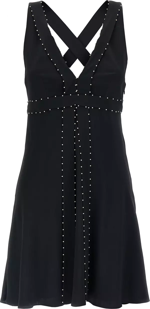 Black Acetate Short Dress