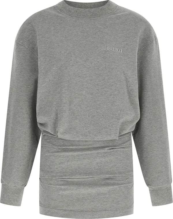 Gray Cotton Short Dress