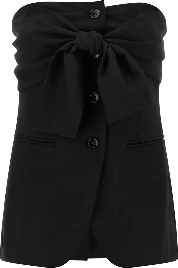 Black Virgin Wool Tank Tops