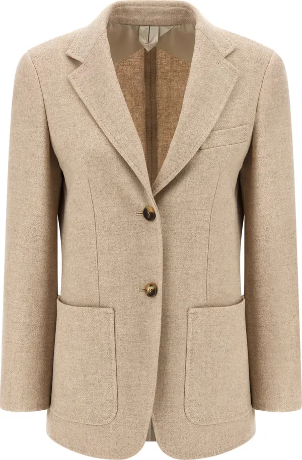 Beige Alpaca Leather Blazer