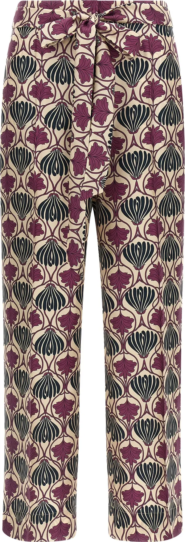 Purple Silk Casual Pants