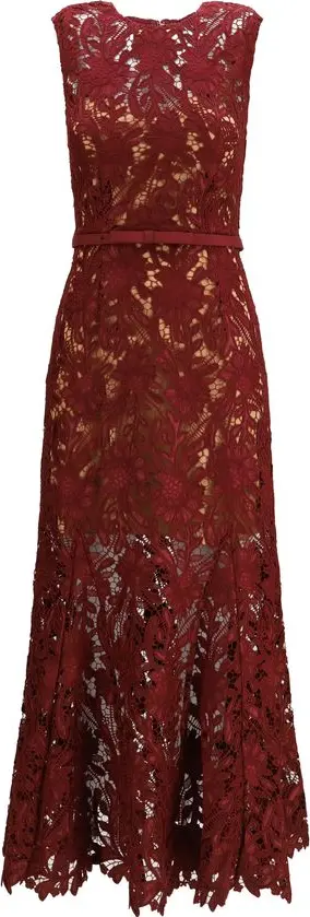 Bordeaux Polyester Cocktail Dress