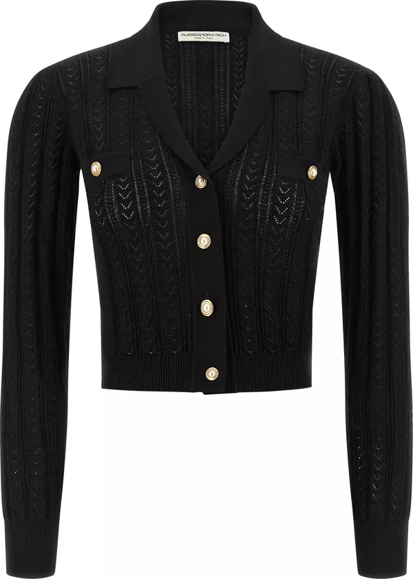Black Cotton Cardigan