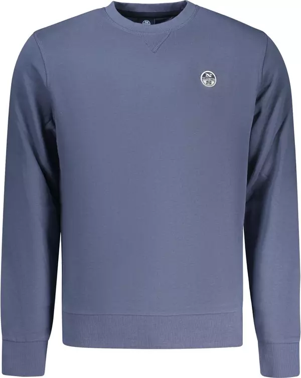 Blue Cotton Men Sweatshirt