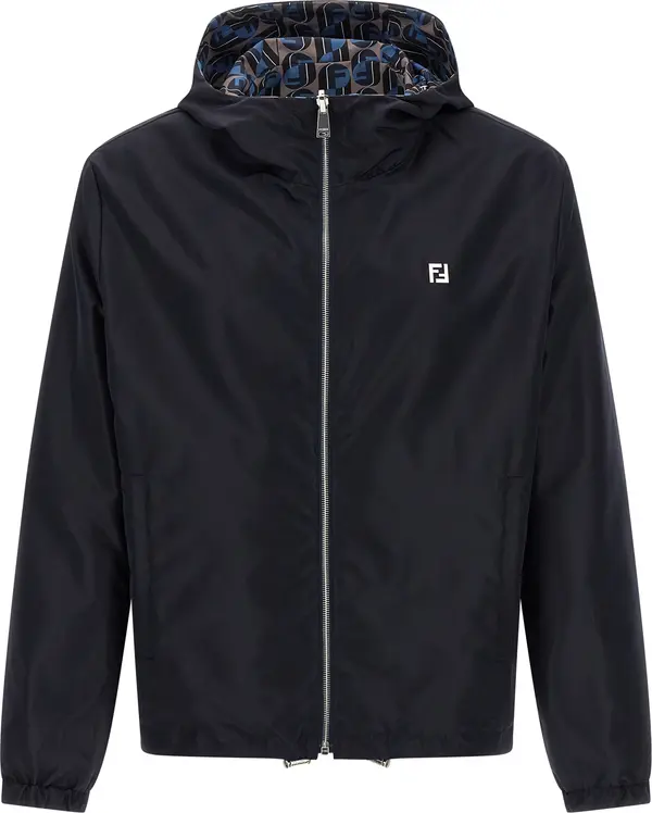 Blue Polyester Shell Jacket