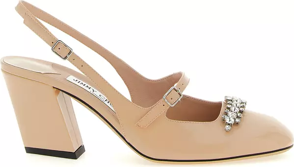 Multicolor Leather Mid Heel Pumps