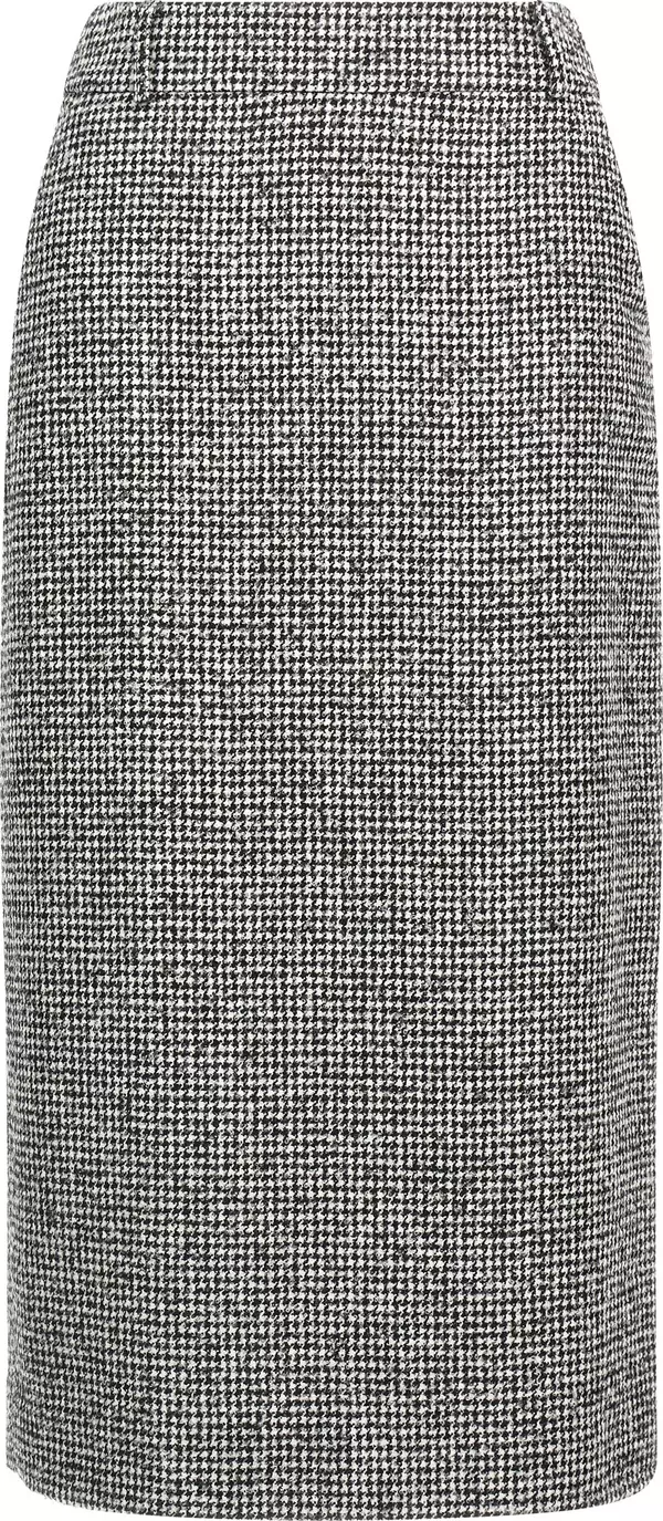 Bicolor Wool Midi Skirt