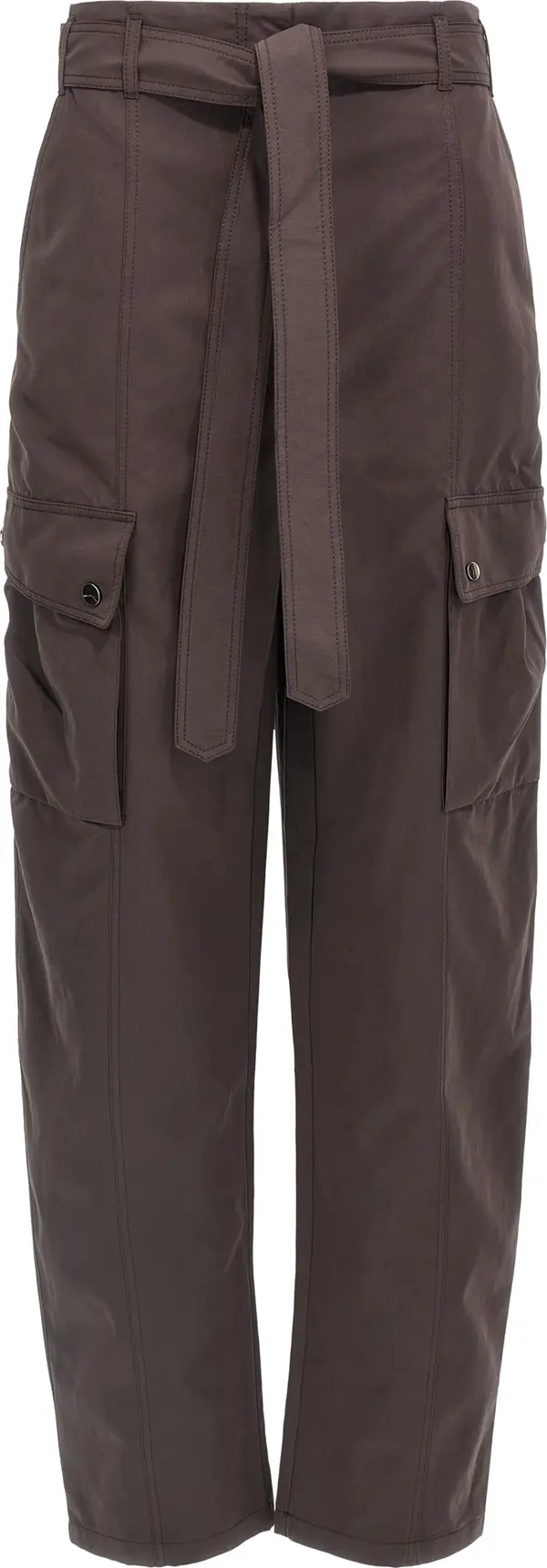 Brown Polyester Cargo Pants