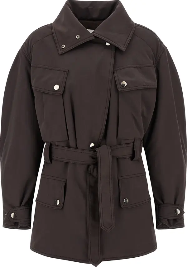 Brown Polyester Parka