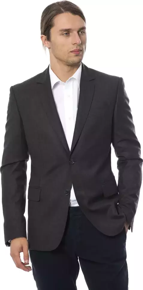 Gray Wool Men Blazer