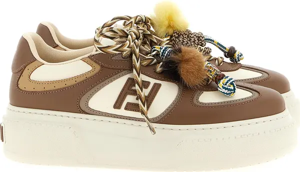 Multicolor Calfskin Platform Sneakers