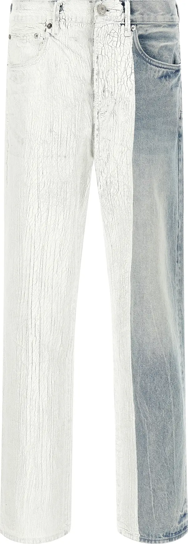 Blue Cotton Straight-Leg Jeans