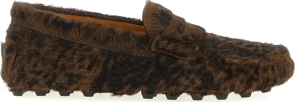 Brown Calfskin Slip-On Loafers