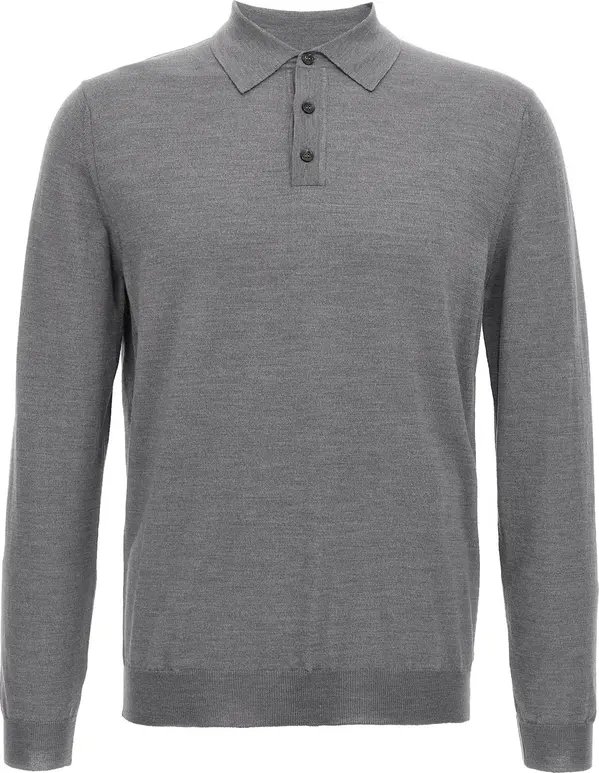 Gray Cashmere Polo Shirt