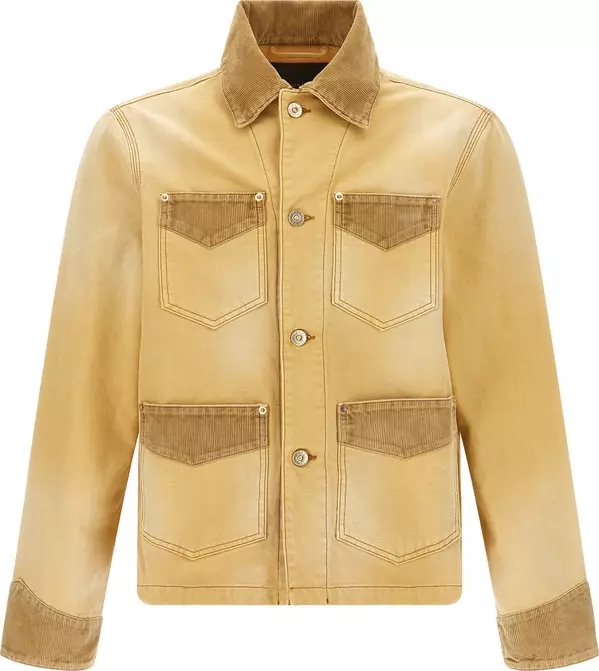 Beige Cotton Denim Jacket