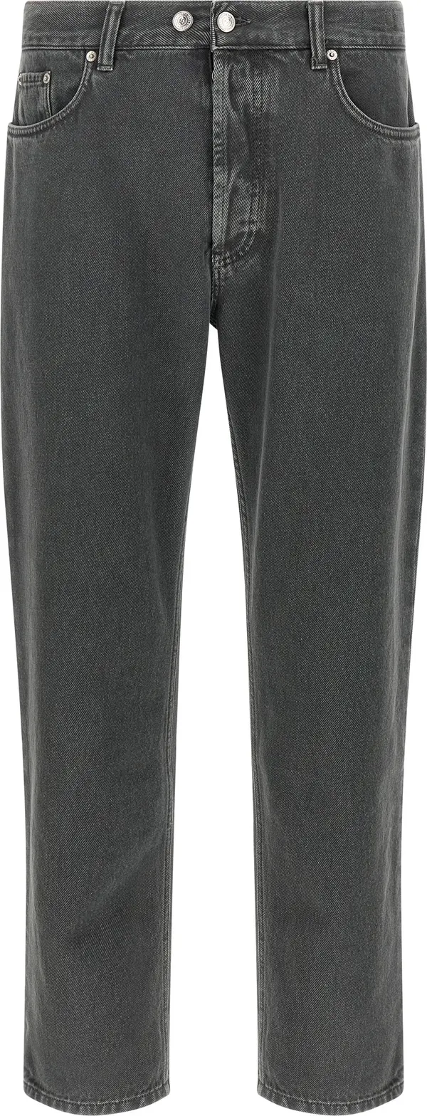Gray Cotton Cropped Jeans