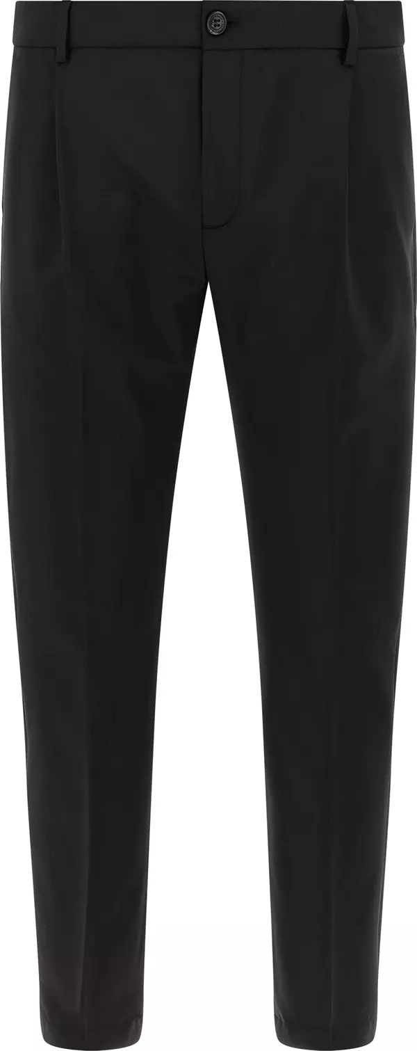 Black Virgin Wool Cropped Pants