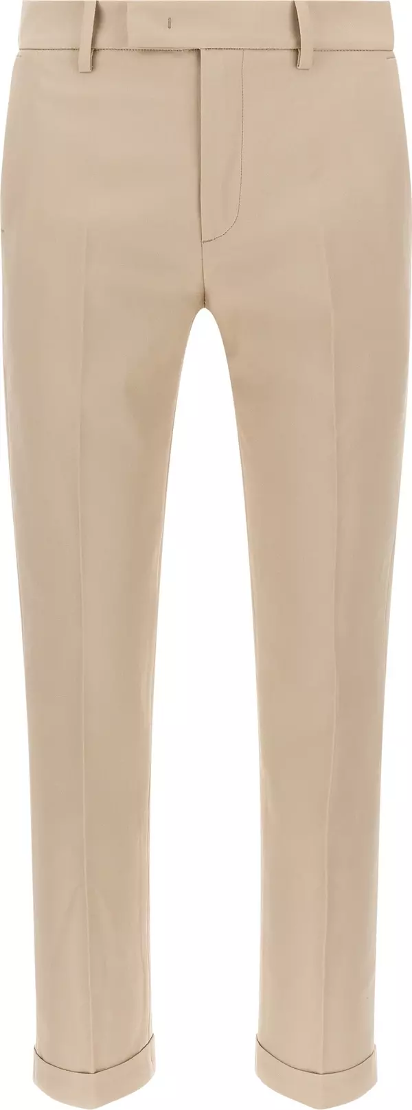 Beige Cotton Chino Pants