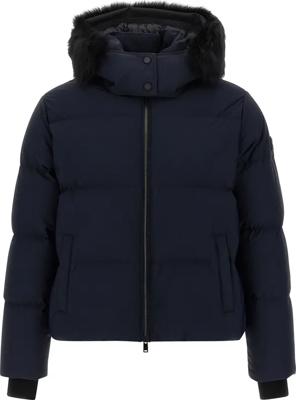 Blue Nylon Full-Length Jacket