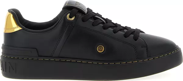 Black Lamb Leather Low Top Sneakers