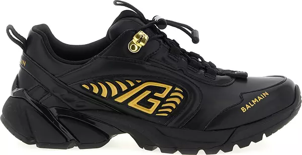 Black Nylon Athletic Sneakers