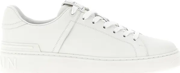 White Calfskin Low Top Sneakers