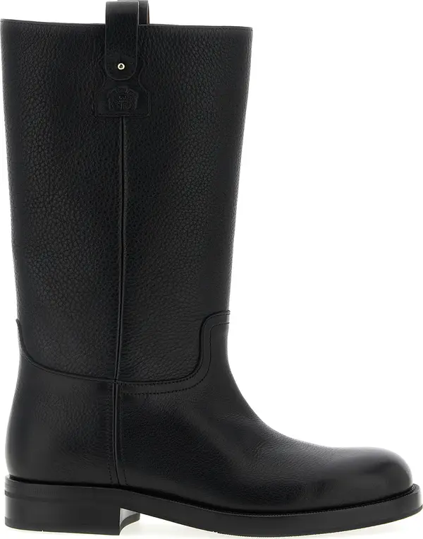 Black Calfskin Over The Knee