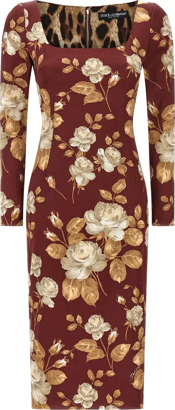 Multicolor Elastane Midi Dress