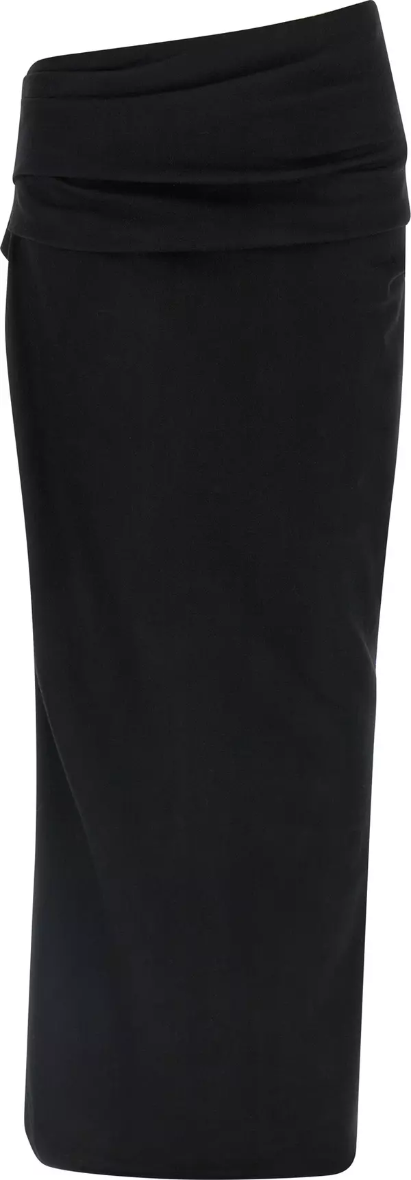 Black Wool Midi Skirt